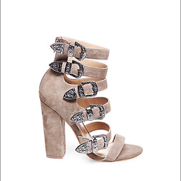 Steve Madden Shoes - STEVE MADDEN Gorgeous Suede Caged Buckle Heel